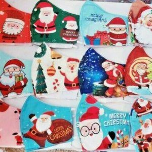 4 pack Christmas gift Santa Xmas face masks NEW snowmen holiday